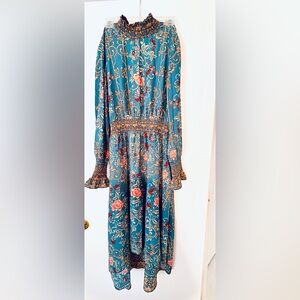Beautiful British teal pasley printed dress
